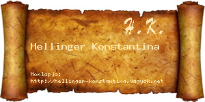 Hellinger Konstantina névjegykártya